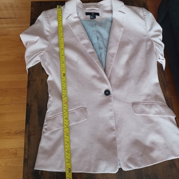 H&M Women's Blaze Light Pink Jacket Adjusted Business Elegant Chic Size US8 - Picture 7 of 12
